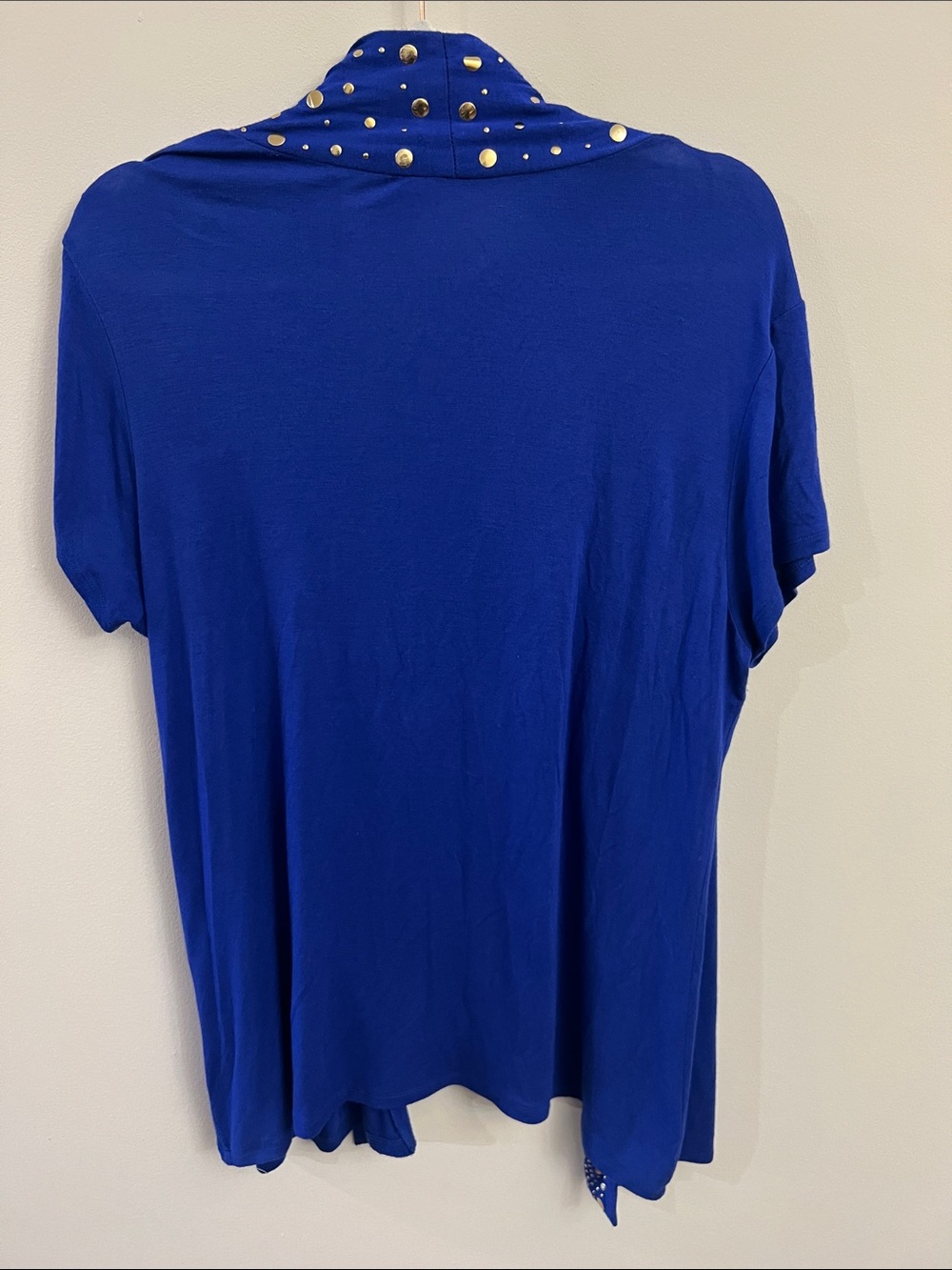 Cache Royal Blue Open-Front Cardigan with Metallic Studs - Picture 6 of 9